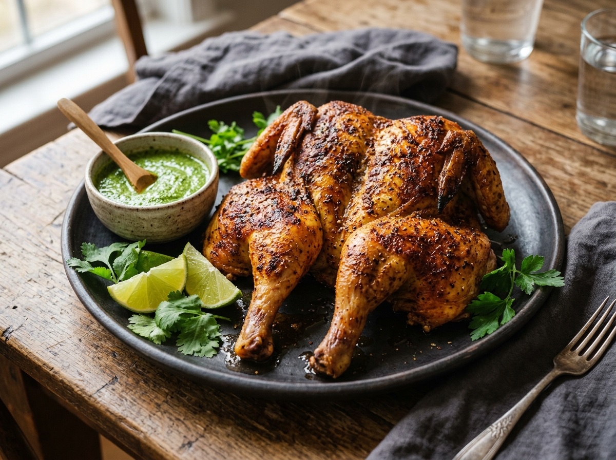 Peruvian Roast Chicken with Green Aji Sauce (Pollo a la Brasa) - Editorially validated guide on Cocinanding