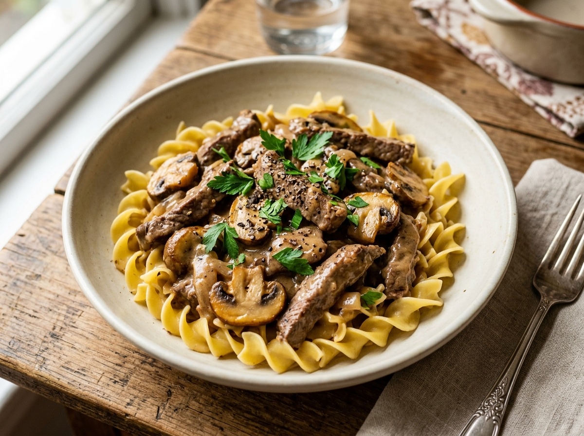 Classic Beef Stroganoff with Mushrooms - Editorially validated guide on Cocinanding