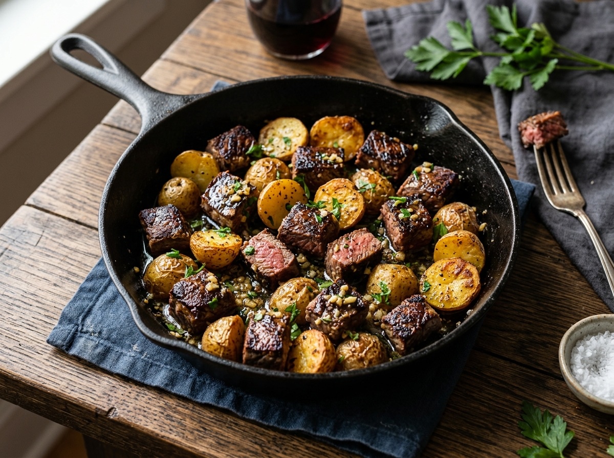 Garlic Butter Steak Bites with Golden Potatoes - Editorially validated guide on Cocinanding
