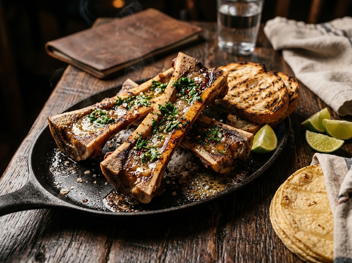 Charred Bone Marrow with Fresh Chimichurri (Tuétanos Asados) - Editorially validated guide on Cocinanding